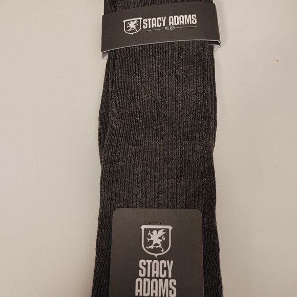 MEN'S STACY ADAMS POLY COTTON RIB DRESS SOCK 8-13 - Picture 1 of 2